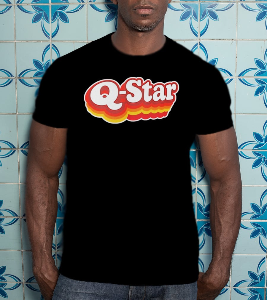 Q Star Vintage Retro Bold Font T-Shirt