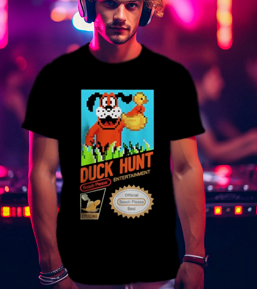 Duck Hunt Entertainment Beach Please Cruising Gaming T-Shirt