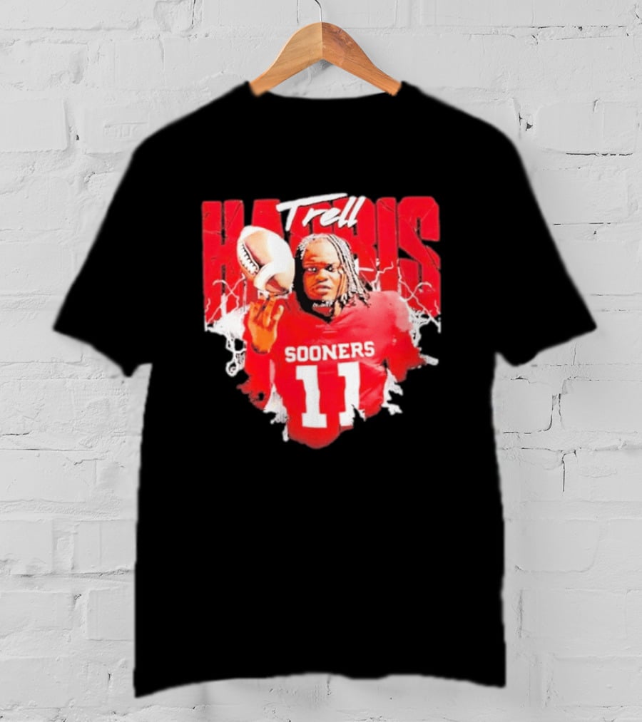Trell Harris Oklahoma Sooners NCAA Football Player 11 Lightning T-Shirt