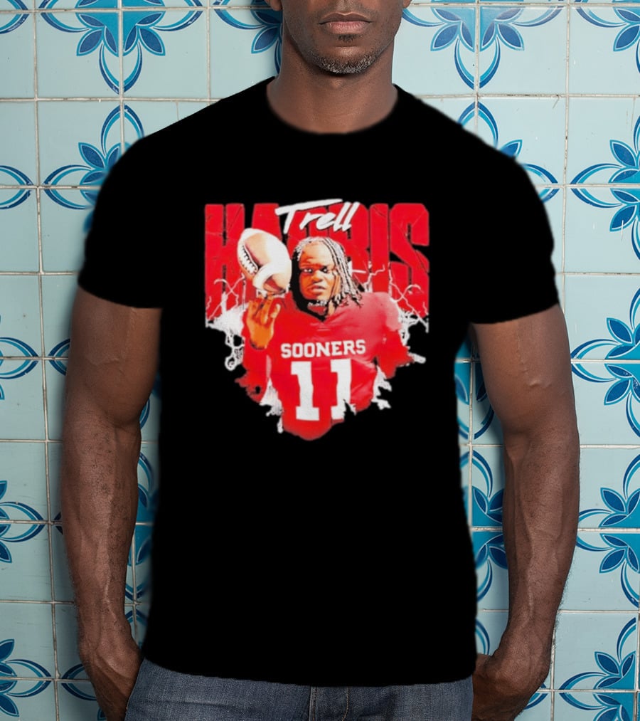 Trell Harris Oklahoma Sooners NCAA Football Player 11 Lightning T-Shirt