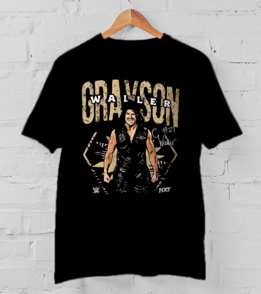 Grayson Waller WWE NXT #21 Wrestler In Black Hooded Vest With Signature Pose T-Shirt