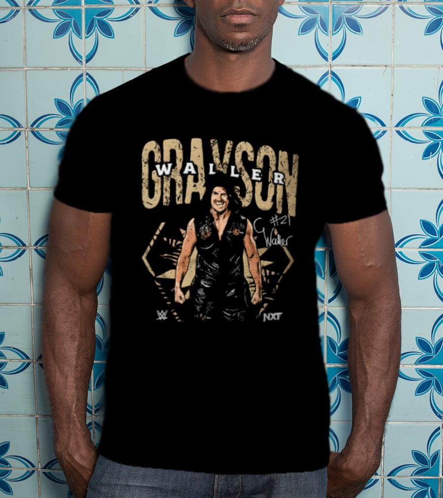Grayson Waller WWE NXT #21 Wrestler In Black Hooded Vest With Signature Pose T-Shirt