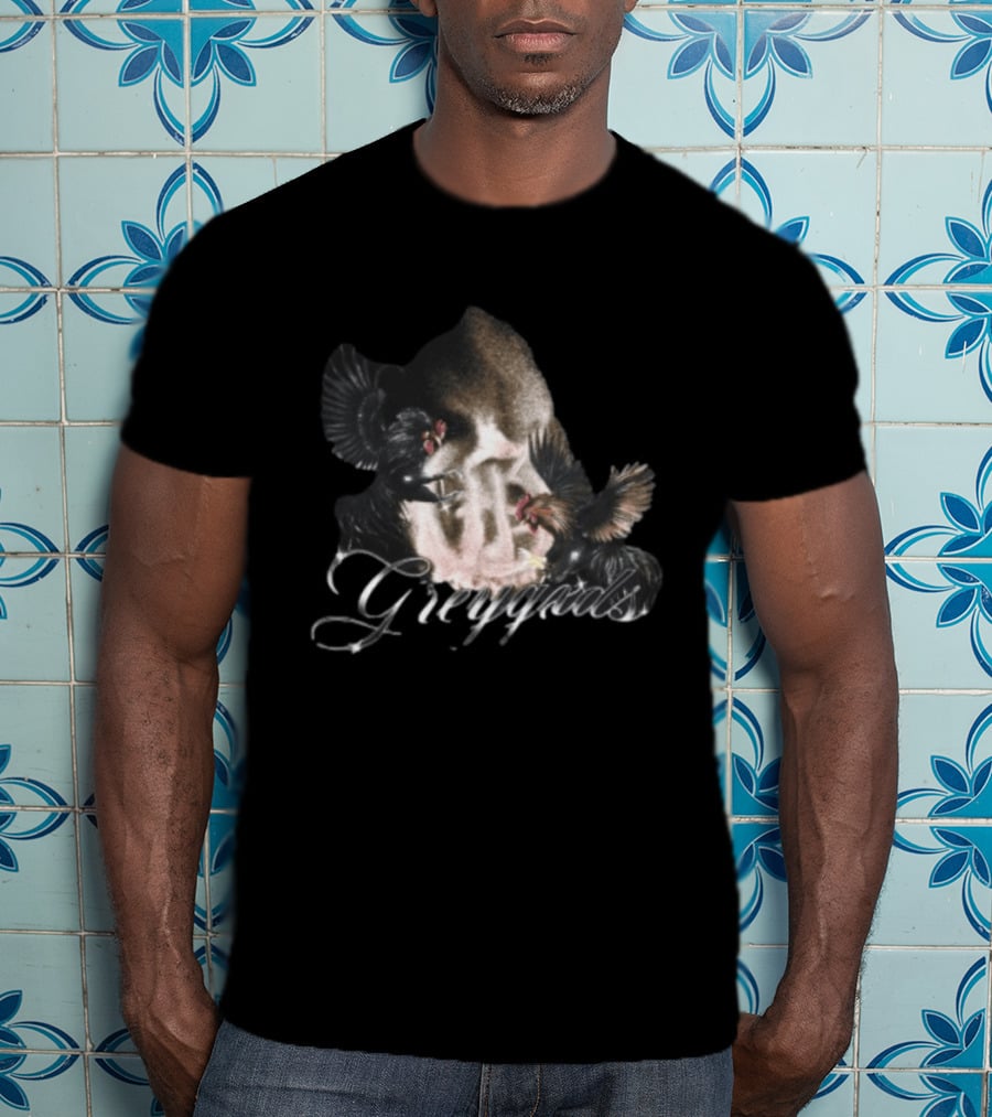 Greygxds Store Gallera Black Rooster T-Shirt