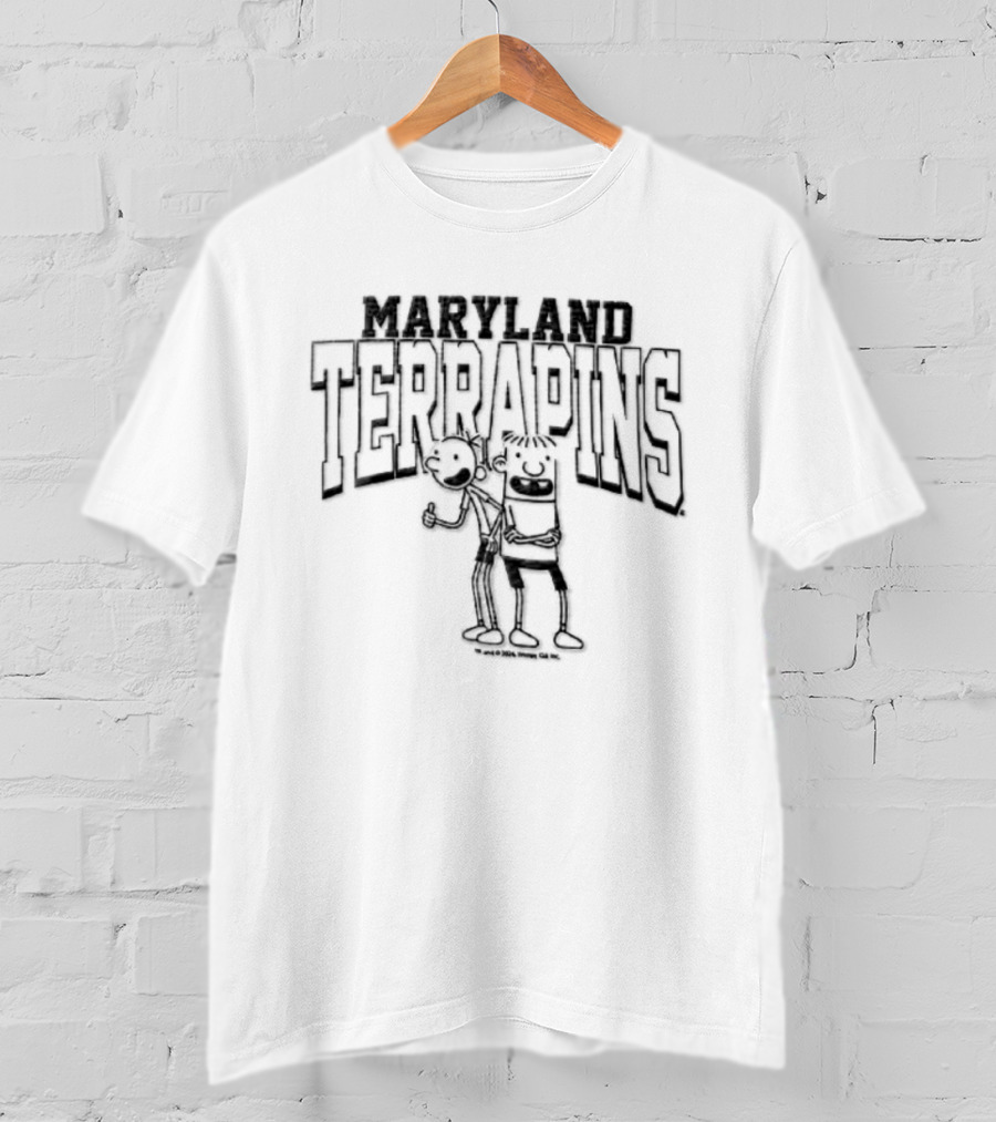 Maryland Terrapins Greg Heffley Rowley Jefferson NCAA Cartoon T-Shirt