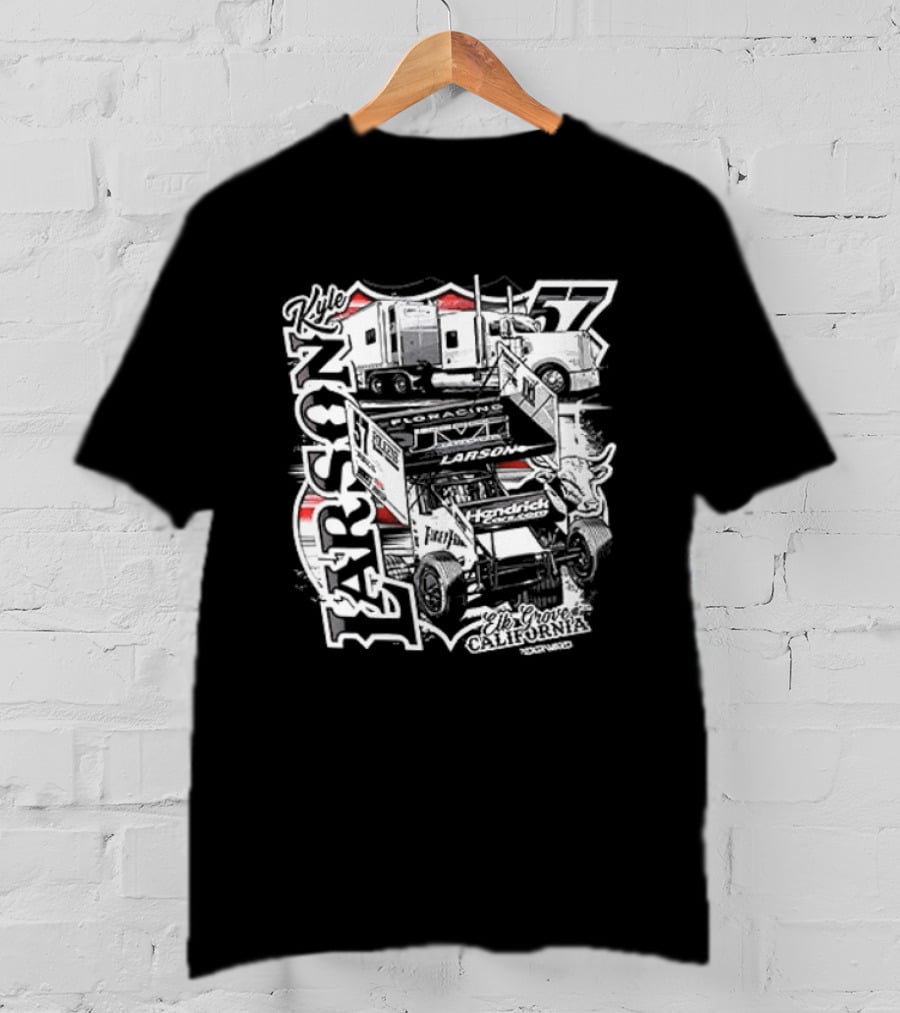 Kyle Larson 57 Hauler Elk Grove California Racing Team T-Shirt