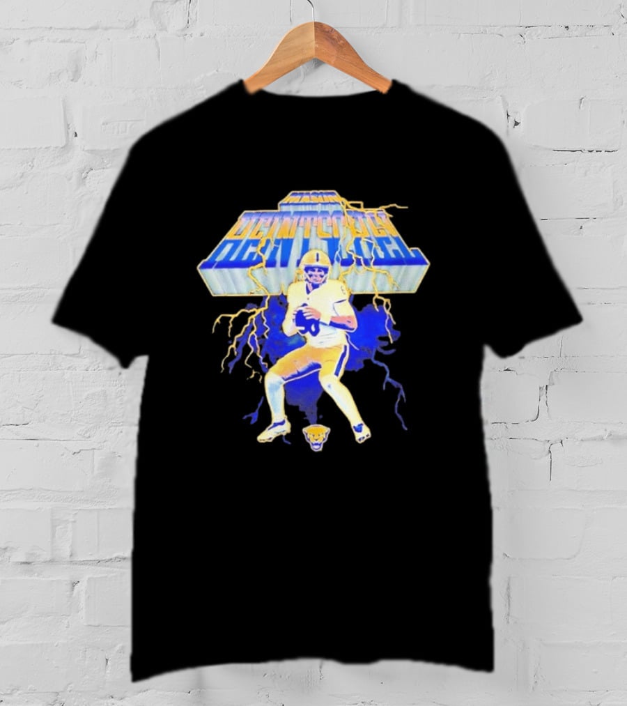 Pittsburgh Panthers NCAA Football Mason Heintschel Lightning T-Shirt