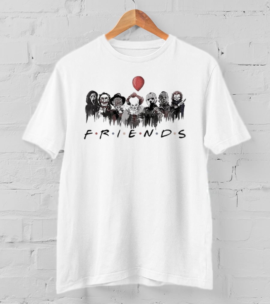 Halloween 2026 Horror Characters Friends Red Balloon Collection T-Shirt