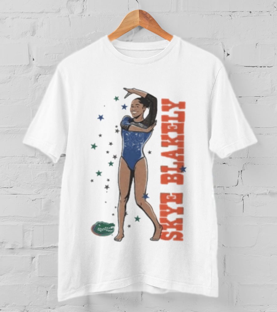 Skye Blakely Florida Gymnastics Blue Leotard Star T-Shirt