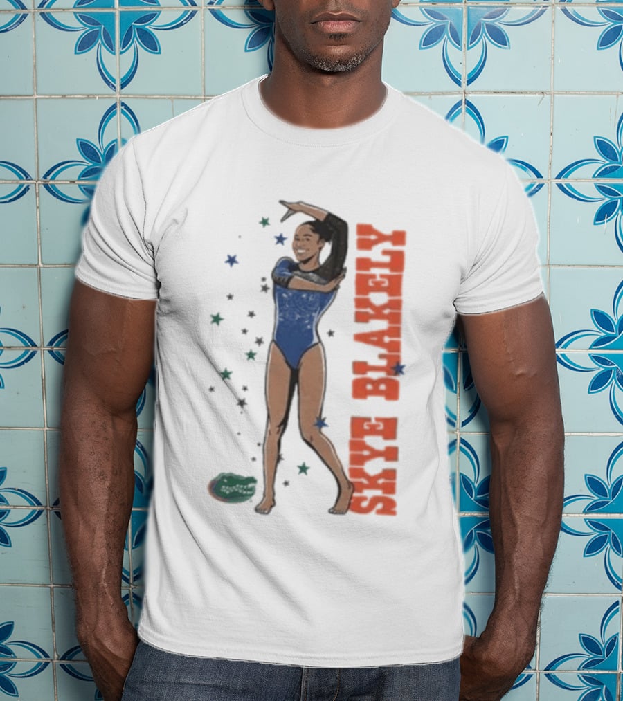Skye Blakely Florida Gymnastics Blue Leotard Star T-Shirt