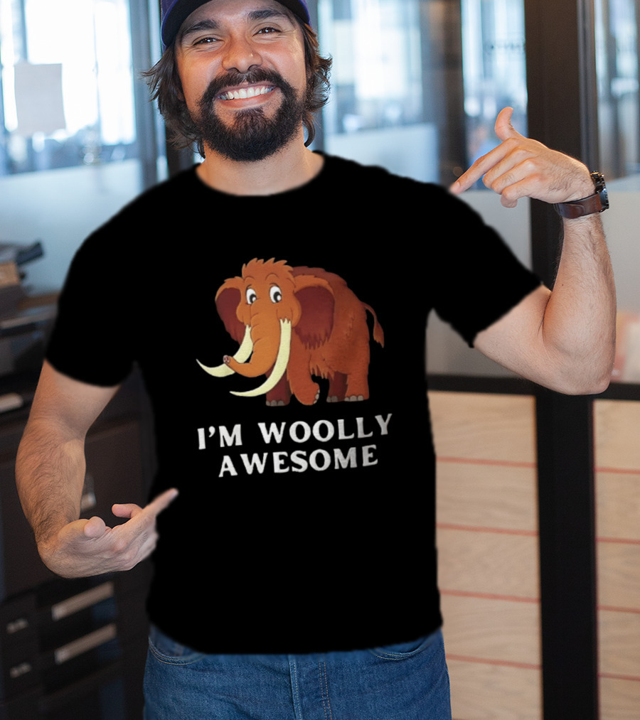 I'm Woolly Awesome Cartoon Mammoth T-Shirt