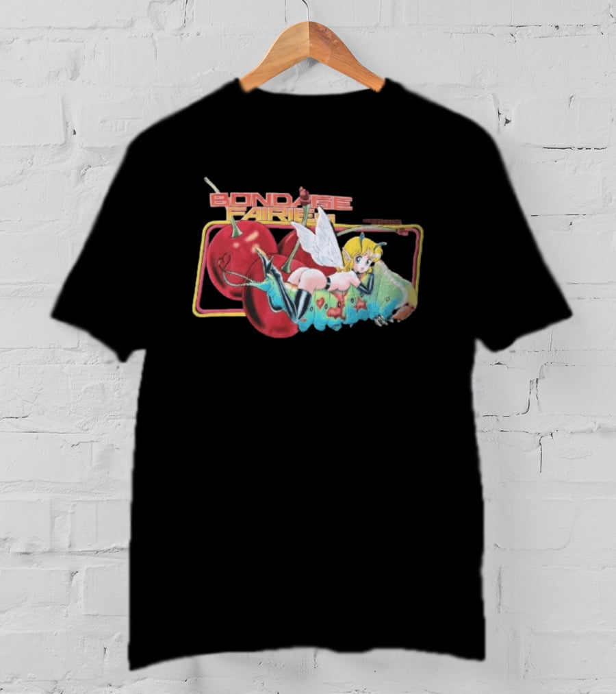 Bondage Fairies Anime Fairy On Caterpillar With Cherries T-Shirt