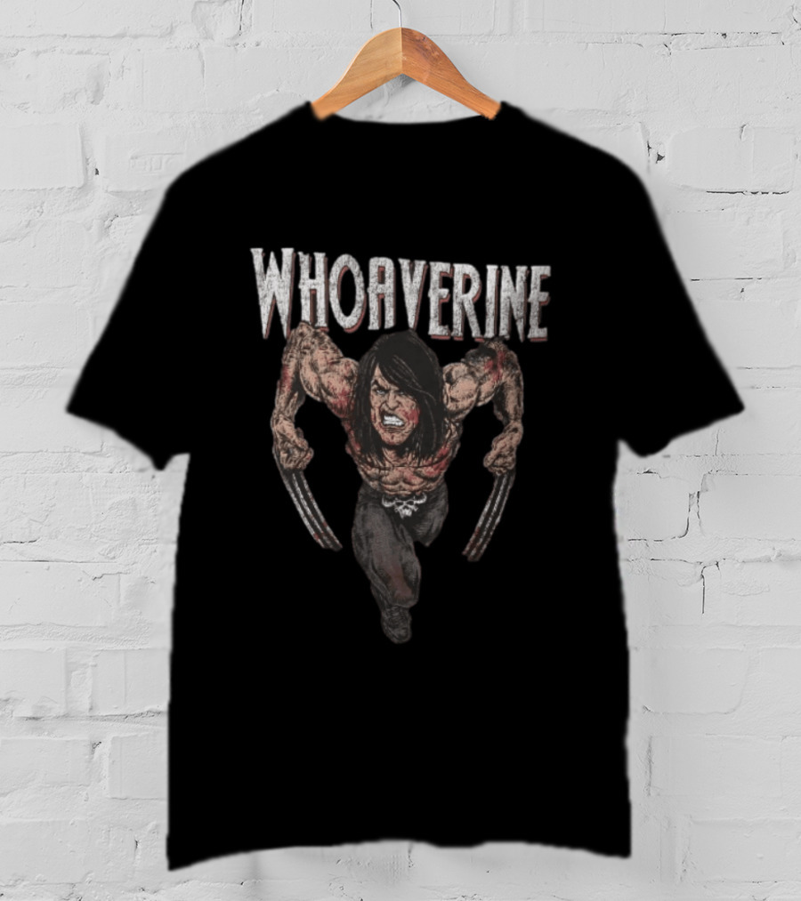 Whoaverine Claws Bare Chest Gritting Teeth T-Shirt