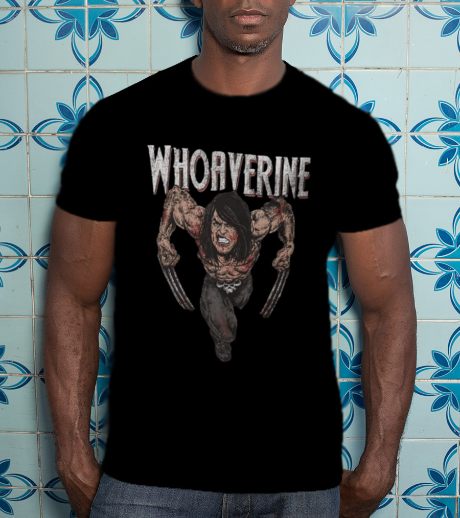 Whoaverine Claws Bare Chest Gritting Teeth T-Shirt