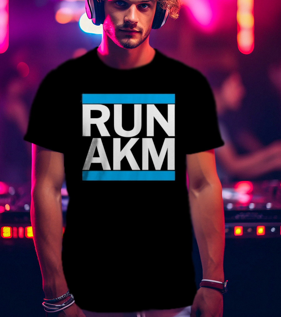 RUN AKM Streetwear Bold Typography Fashion T-Shirt