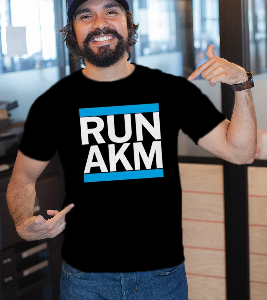 RUN AKM Streetwear Bold Typography Fashion T-Shirt