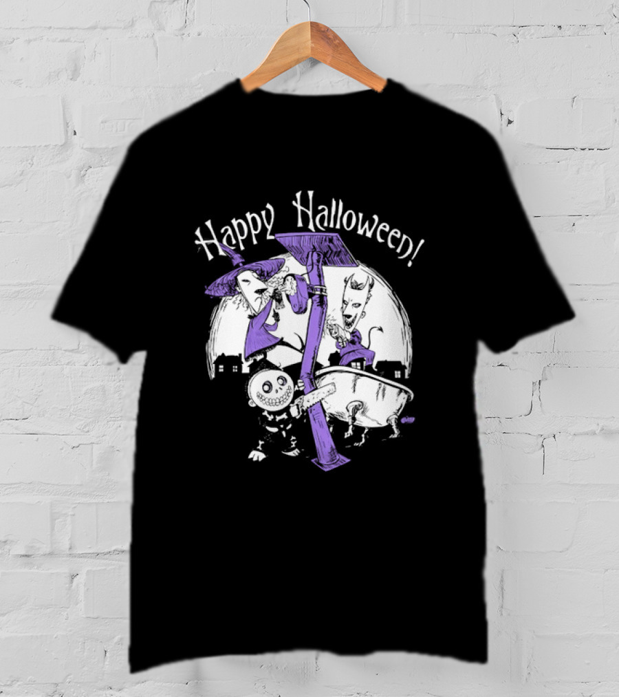 Happy Halloween Lock Shock And Barrel The Nightmare Before Christmas T-Shirt