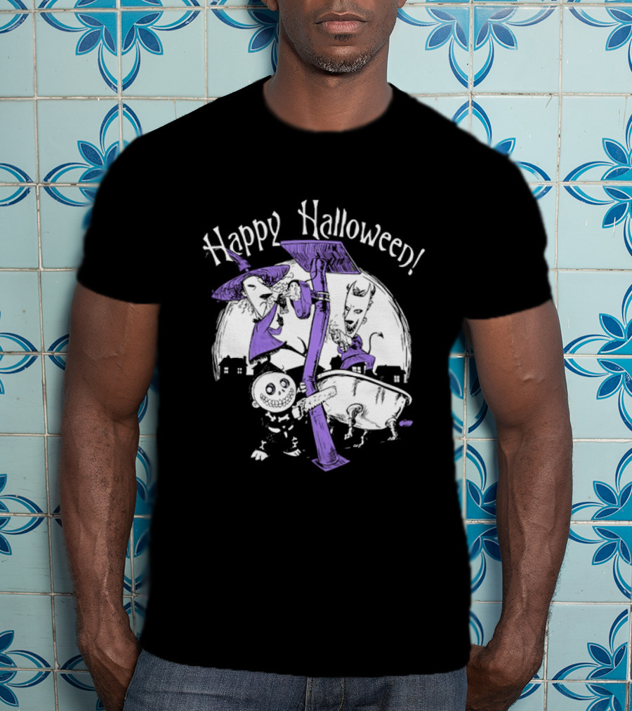 Happy Halloween Lock Shock And Barrel The Nightmare Before Christmas T-Shirt
