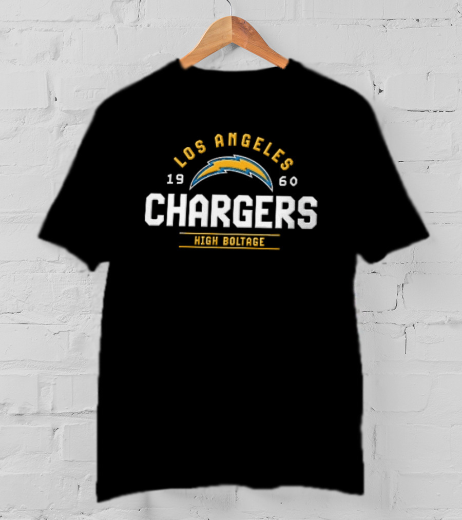 Los Angeles Chargers 1960 High Boltage Lightning Arc T-Shirt