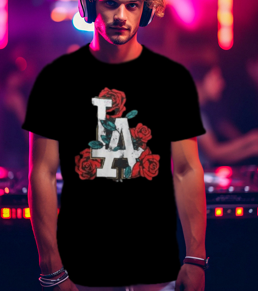 Los Angeles Dodgers LA Roses MLB Team Fan T-Shirt