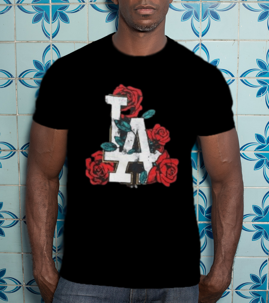 Los Angeles Dodgers LA Roses MLB Team Fan T-Shirt