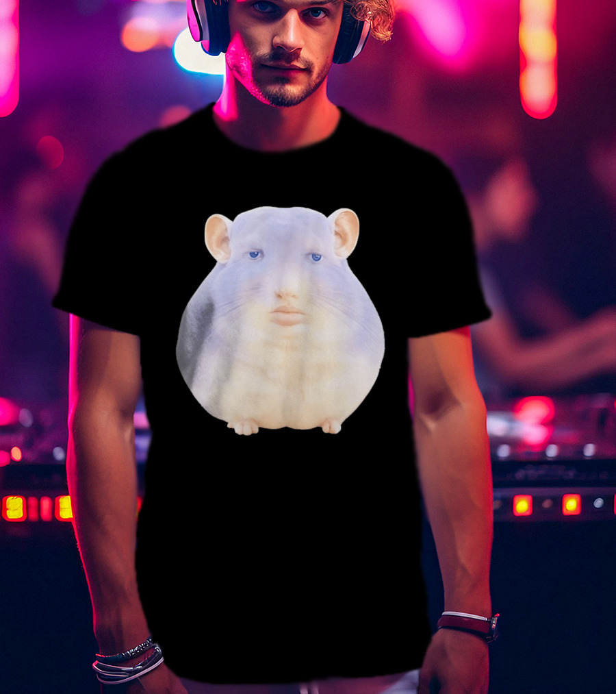 Surreal Chinchilla Human Face Hybrid Expression T-Shirt