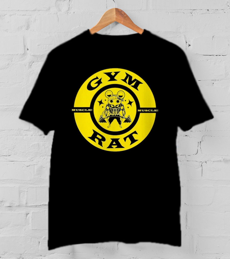 Gym Rat Muscle Fitness Workout Bodybuilding Mouse T-Shirt