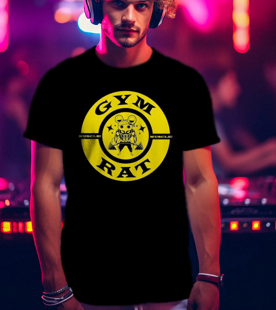 Gym Rat Muscle Fitness Workout Bodybuilding Mouse T-Shirt