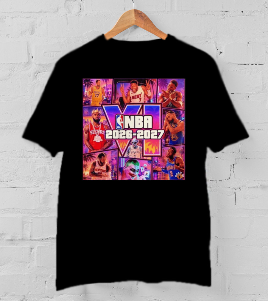 NBA 2026 2027 Grand Theft Auto VI Lakers Heat Bucks Sixers Spurs Joker Thunder T-Shirt