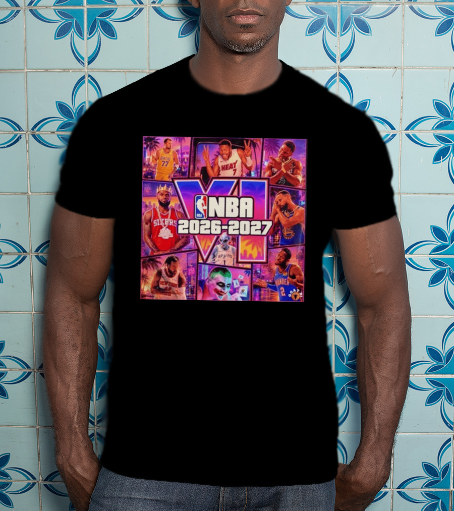 NBA 2026 2027 Grand Theft Auto VI Lakers Heat Bucks Sixers Spurs Joker Thunder T-Shirt