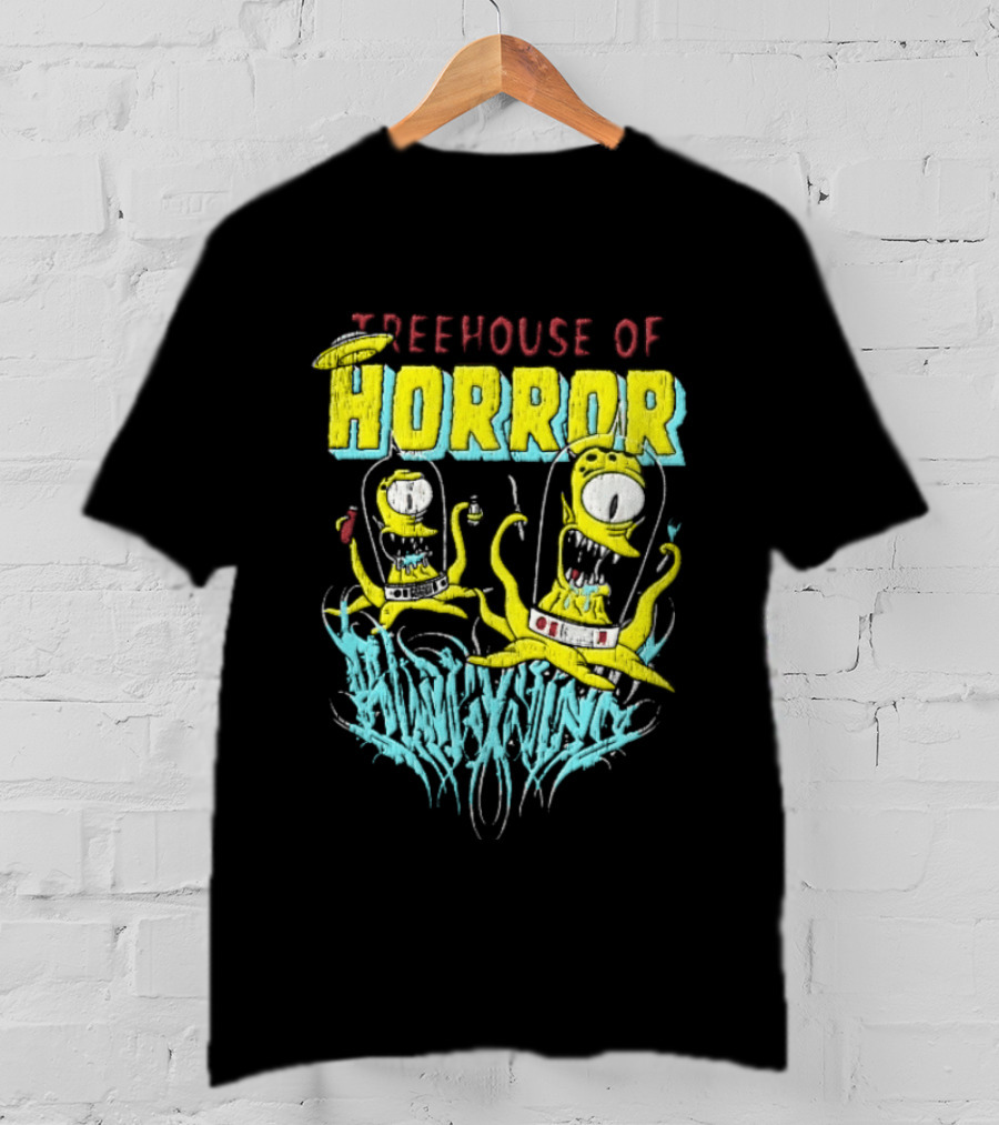Treehouse Of Horror Kang Kodos Aliens Tentacles Distressed Cartoon T-Shirt