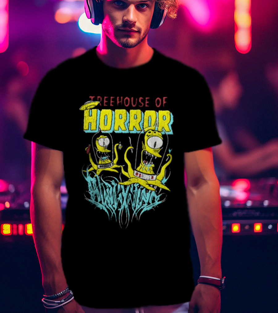 Treehouse Of Horror Kang Kodos Aliens Tentacles Distressed Cartoon T-Shirt