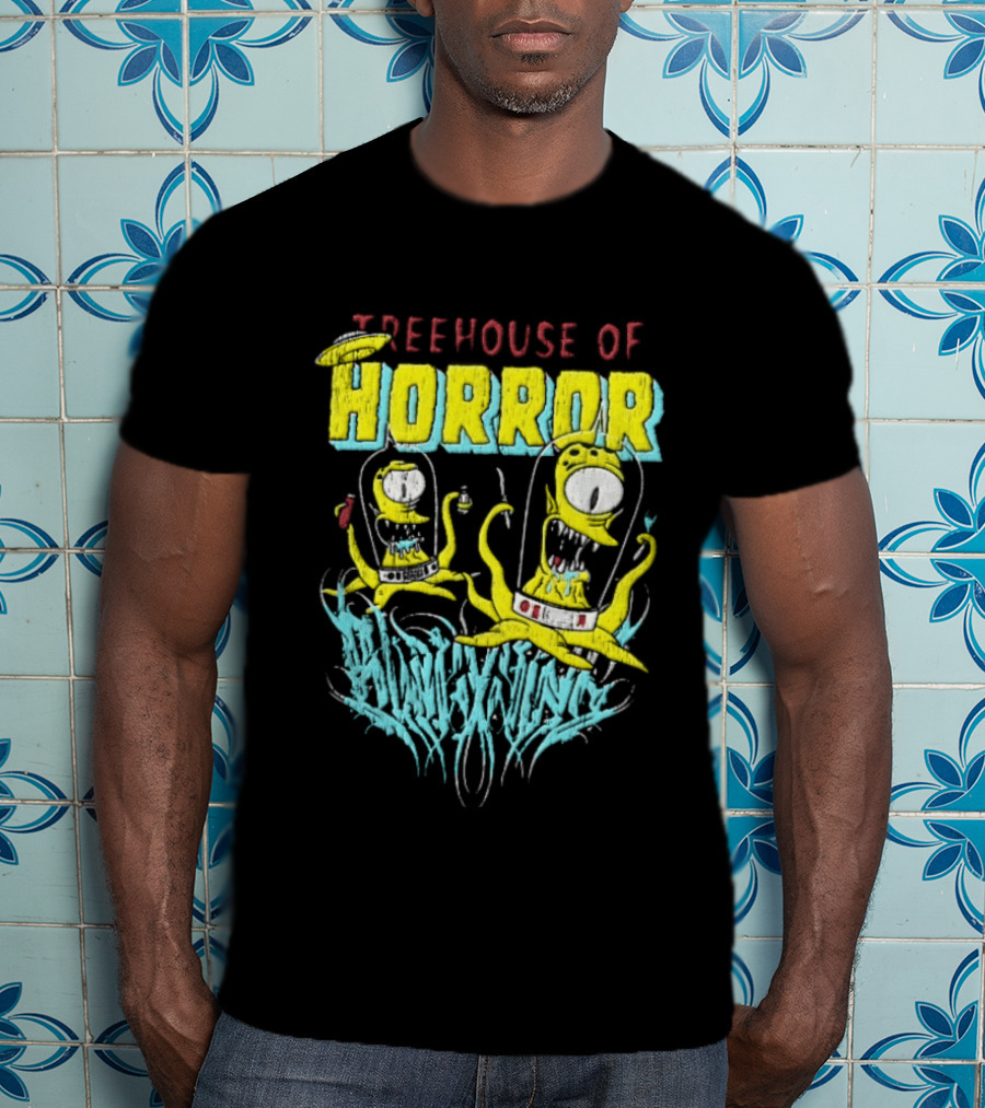 Treehouse Of Horror Kang Kodos Aliens Tentacles Distressed Cartoon T-Shirt