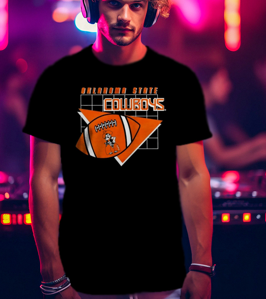 Oklahoma State Cowboys Football Team Emblem With Football T-Shirt