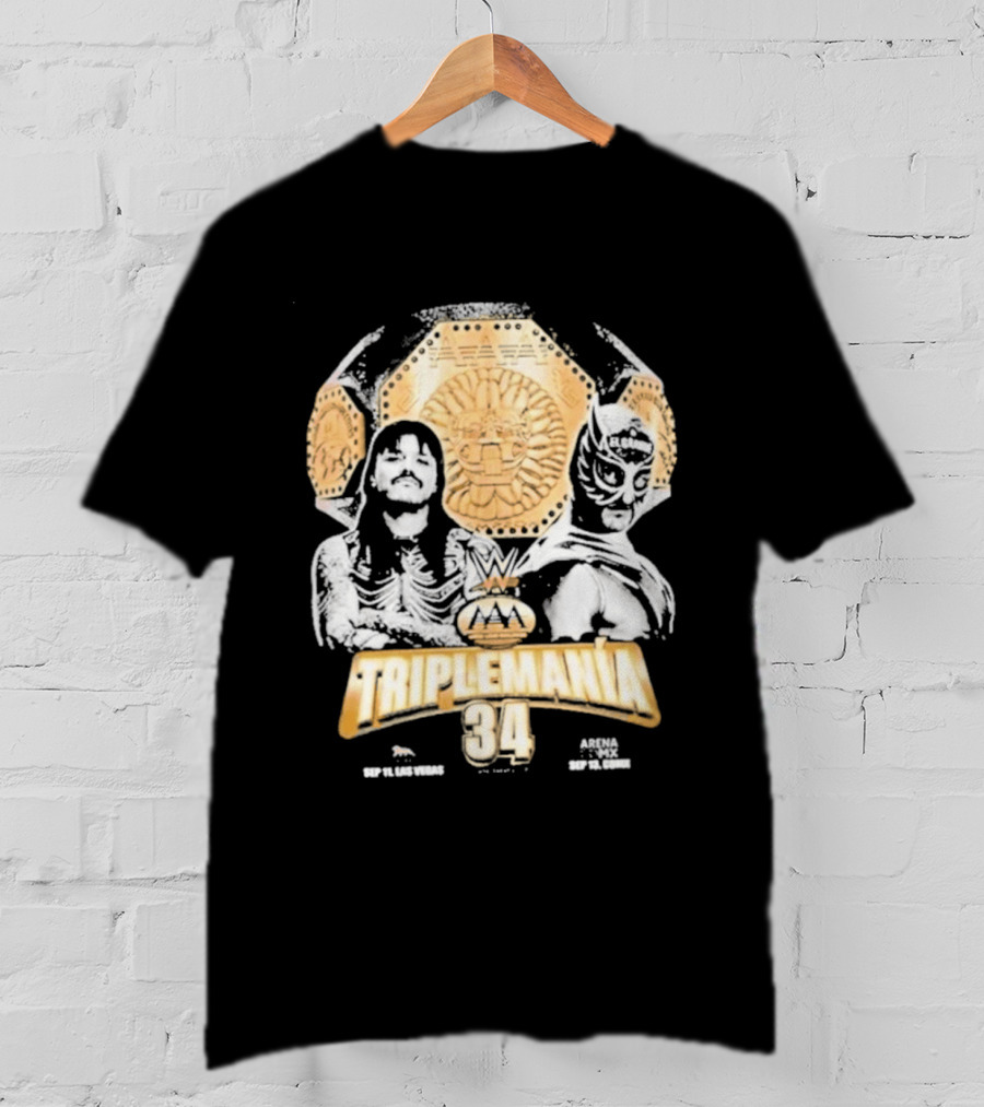 Triplemania 34 Lucha Libre Worldwide Event 2023 Featuring Skeleton And Luchador Mask T-Shirt