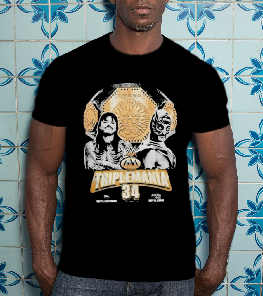 Triplemania 34 Lucha Libre Worldwide Event 2023 Featuring Skeleton And Luchador Mask T-Shirt