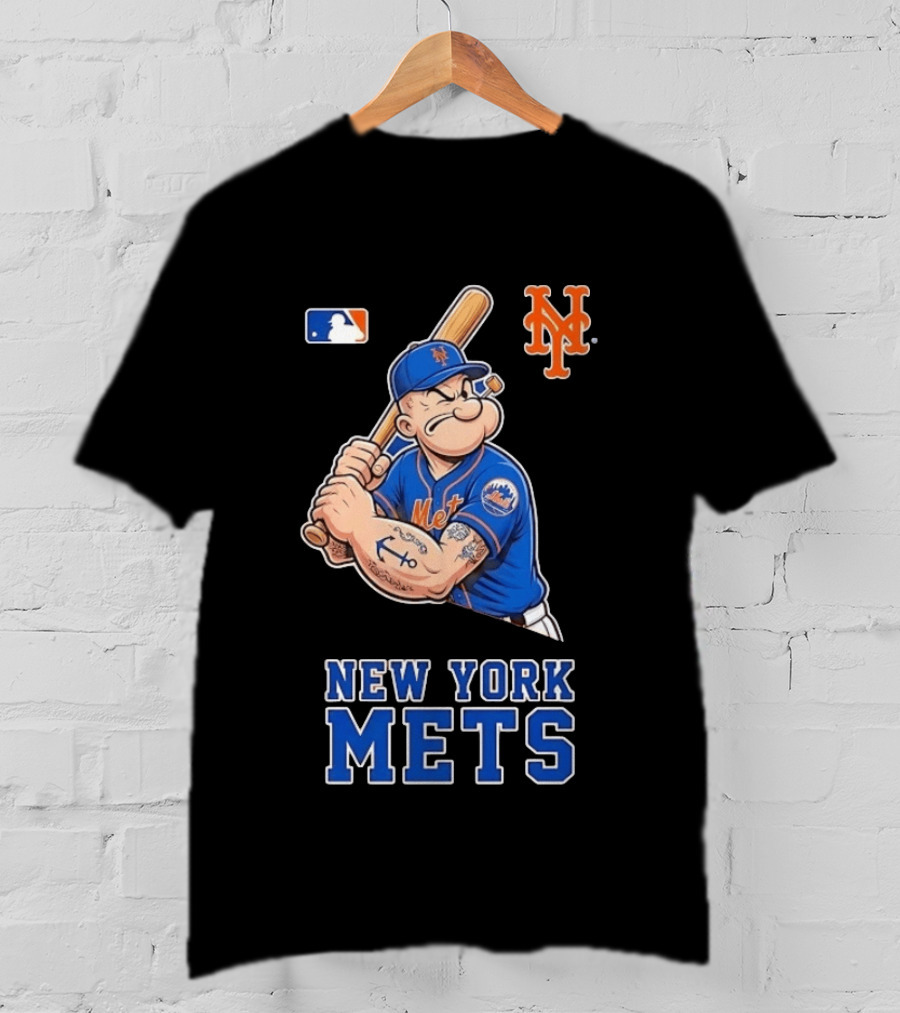 Popeye New York Mets MLB Baseball Battling Mets T-Shirt