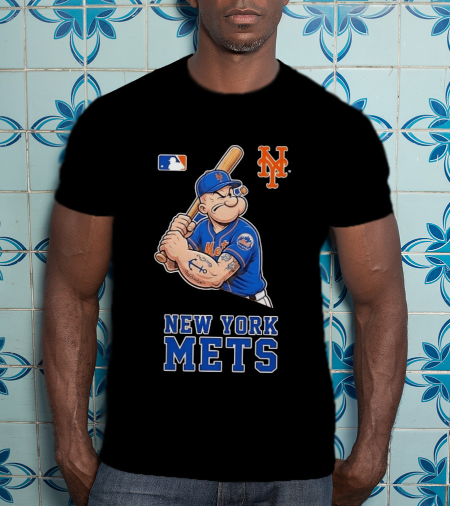 Popeye New York Mets MLB Baseball Battling Mets T-Shirt