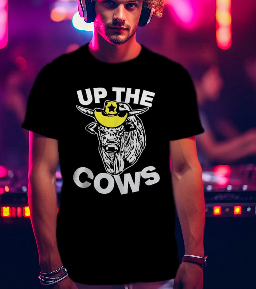 Up The Cows Cowboy Bull Western Rodeo Star Hat T-Shirt