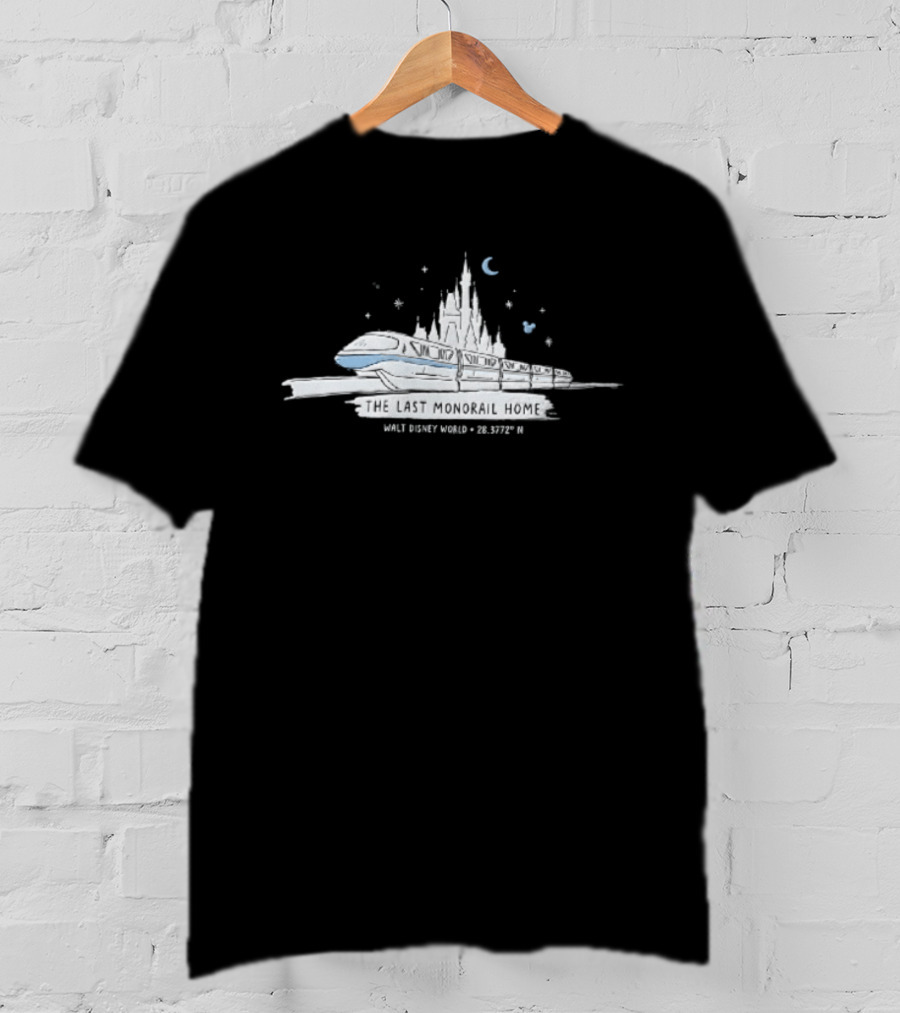 Walt Disney World Monorail Cinderella Castle The Last Monorail Home Magic Kingdom 25th Anniversary T-Shirt