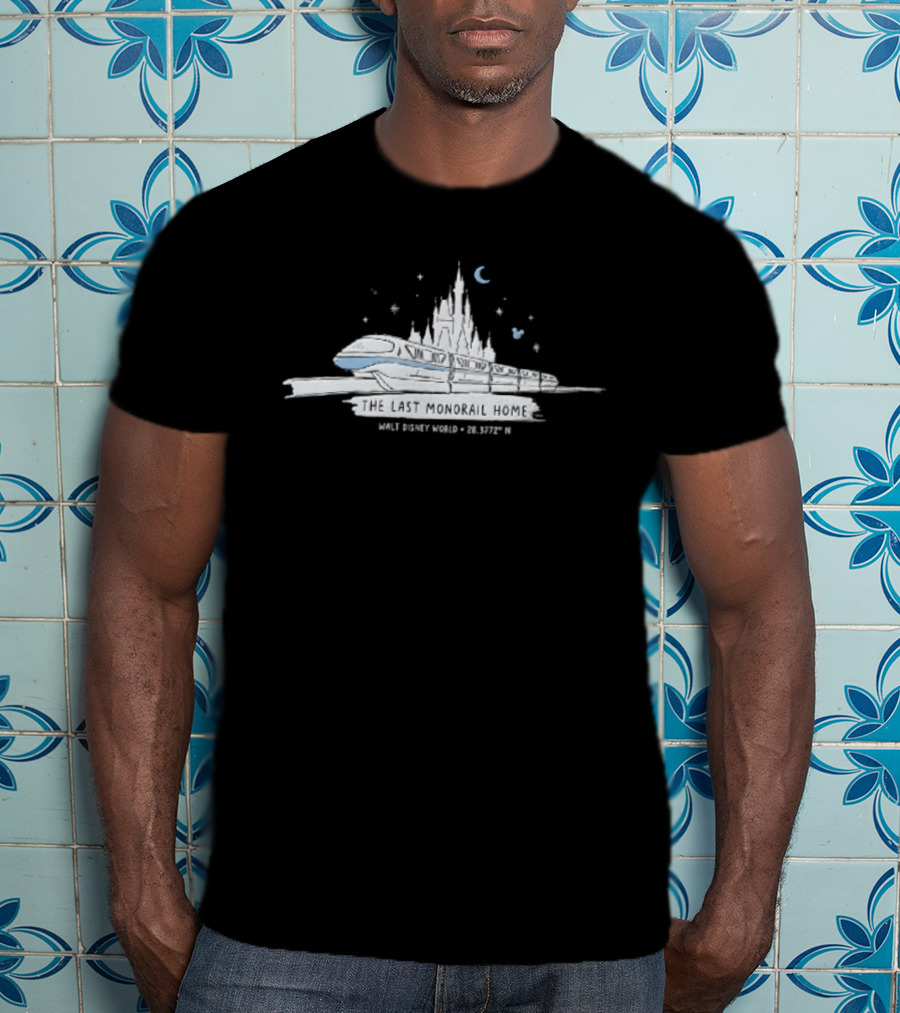 Walt Disney World Monorail Cinderella Castle The Last Monorail Home Magic Kingdom 25th Anniversary T-Shirt