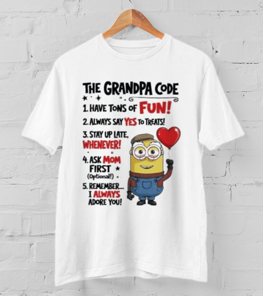 The Grandpa Code Minion Fun Rules Grandfather T-Shirt