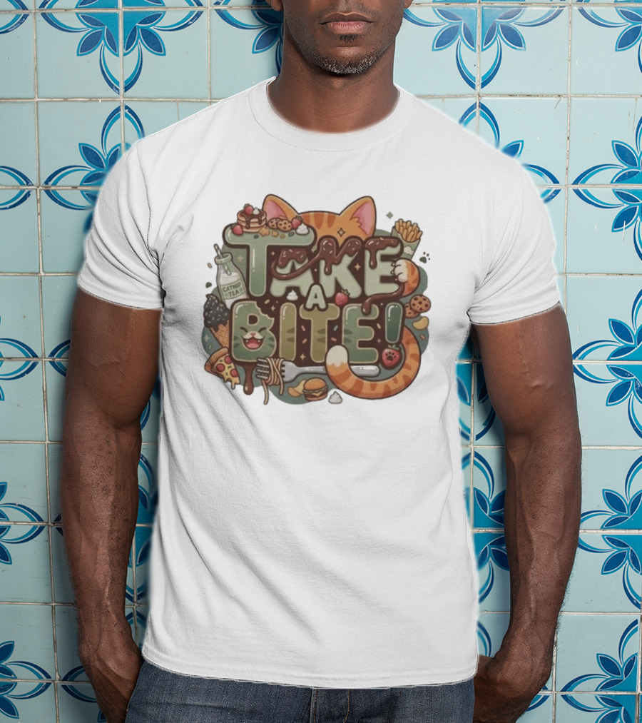 Take A Bite Tabitha's Choice Catnip Tea Pizza Cookies Fries Cat Burger T-Shirt