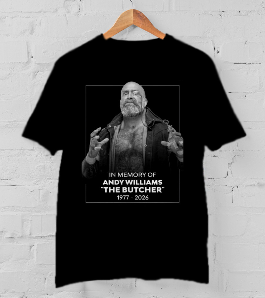 Andy Williams The Butcher AEW Memorial 1977 2026 In Memory T-Shirt