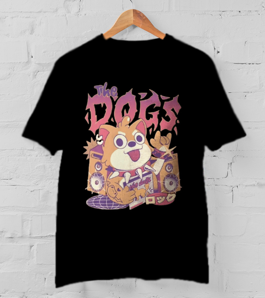 The Dogs Rock Shiba Inu Puppy Punk Rock Music Band With Speakers T-Shirt