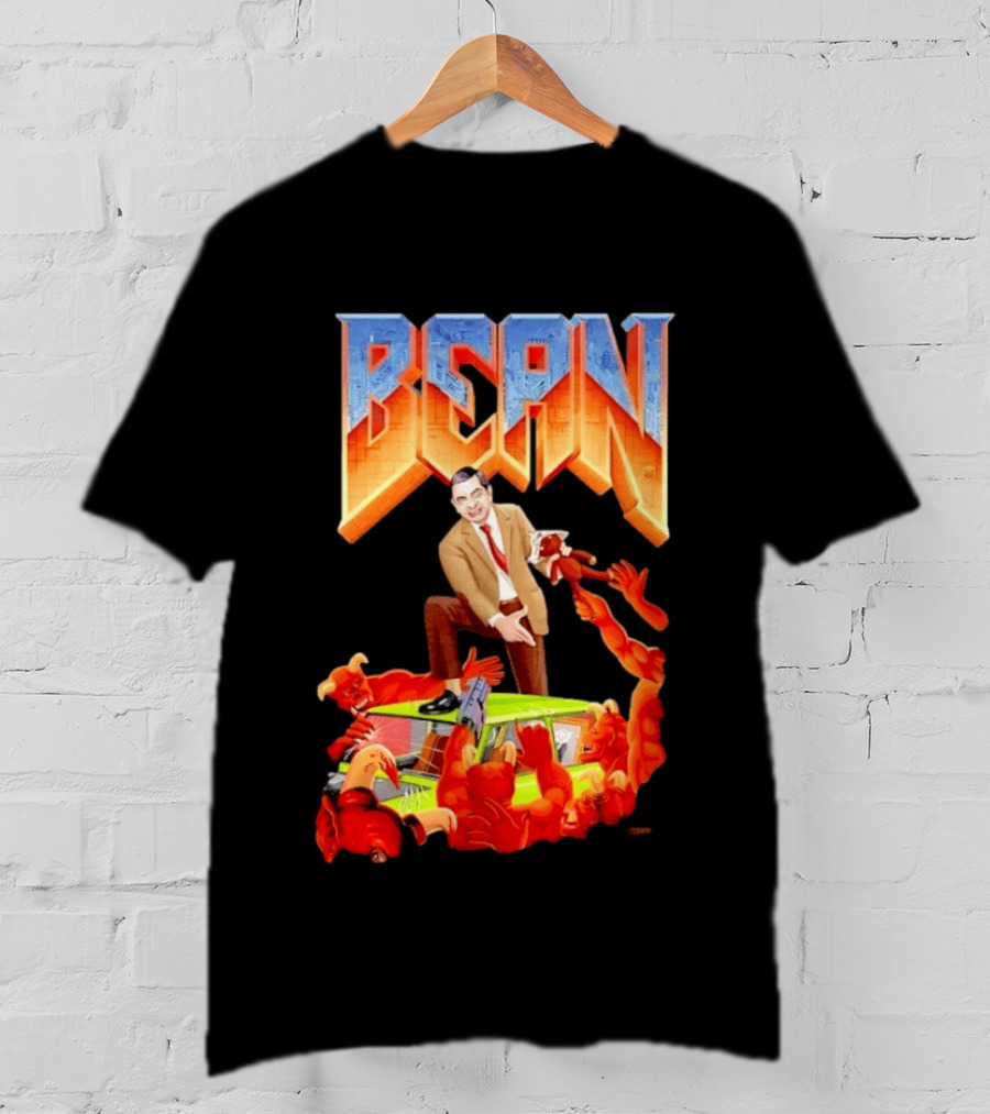 Mr Bean Doom Crossover With Rowan Atkinson Video Game T-Shirt