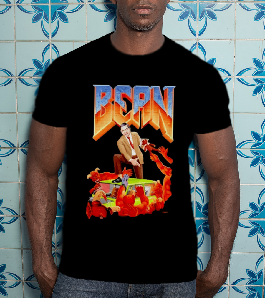 Mr Bean Doom Crossover With Rowan Atkinson Video Game T-Shirt