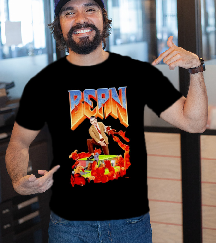 Mr Bean Doom Crossover With Rowan Atkinson Video Game T-Shirt