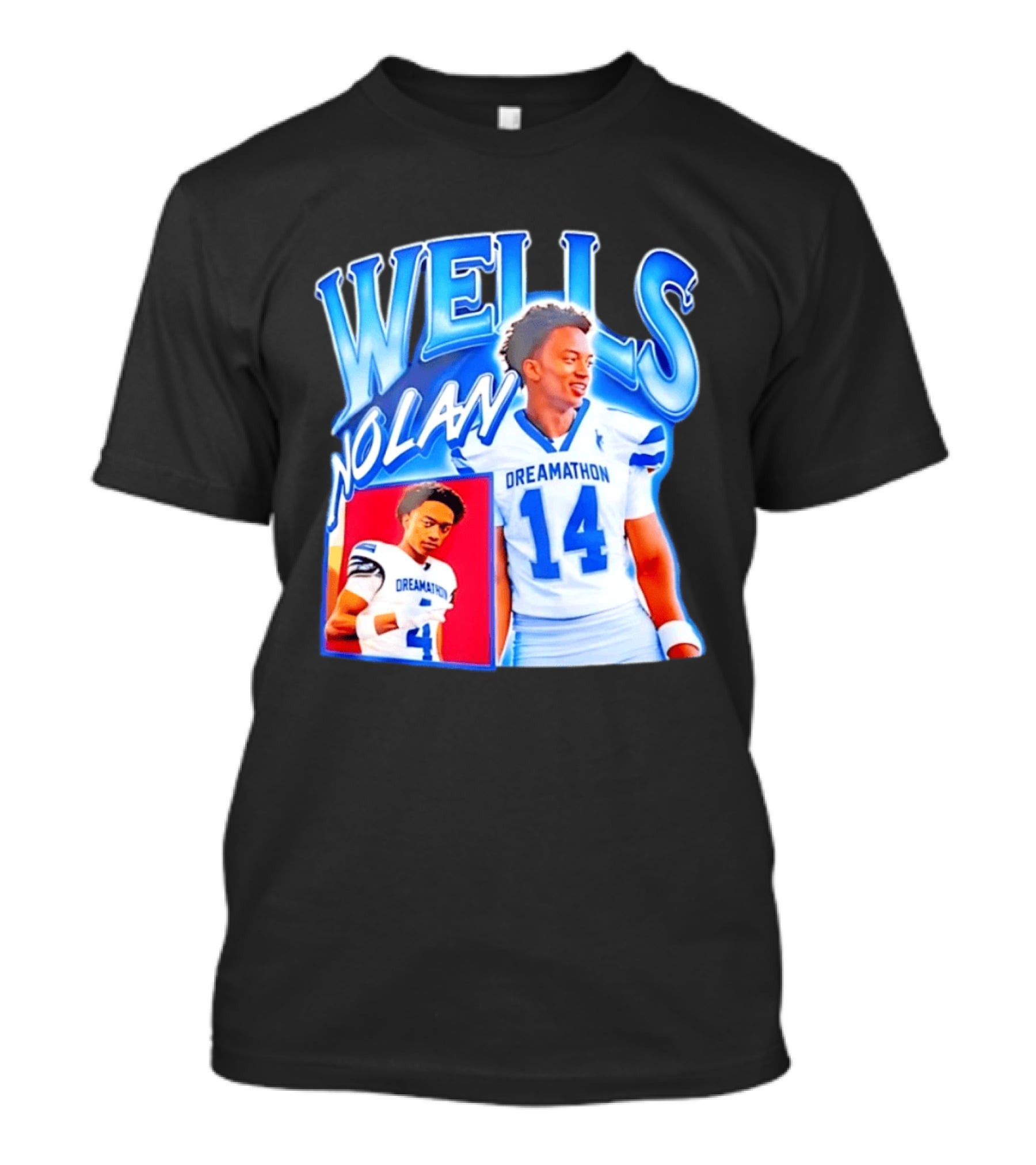 Nolan Wells Dreamathon 14 Blue Football Athletic T-Shirt