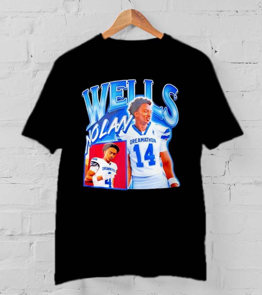 Nolan Wells Dreamathon 14 Blue Football Athletic T-Shirt