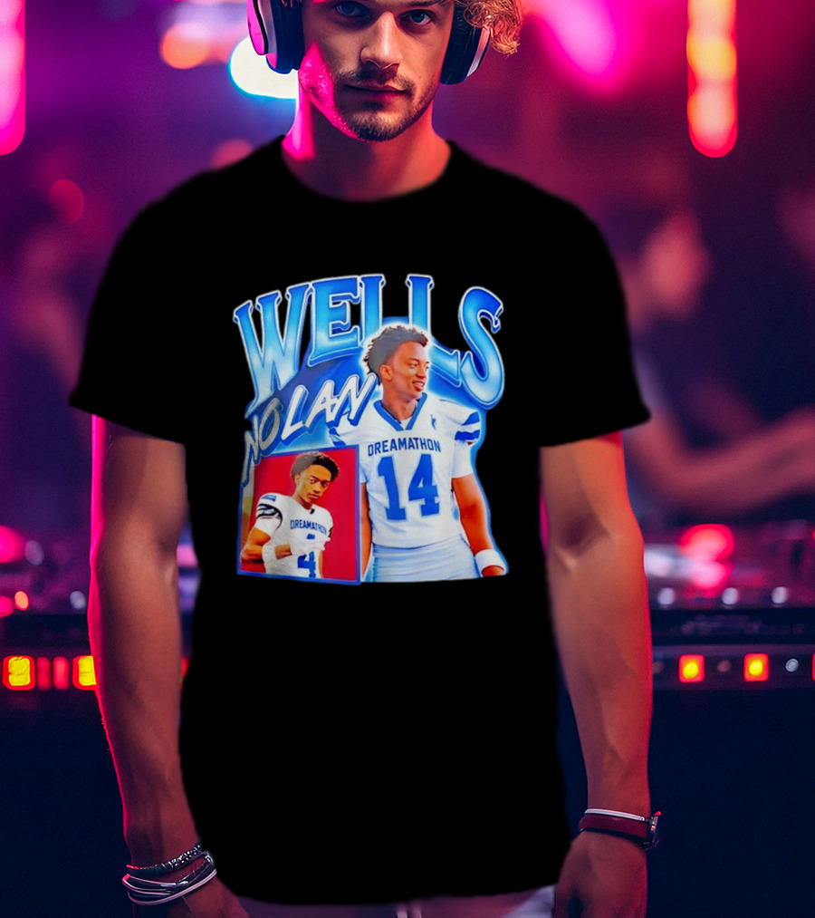 Nolan Wells Dreamathon 14 Blue Football Athletic T-Shirt